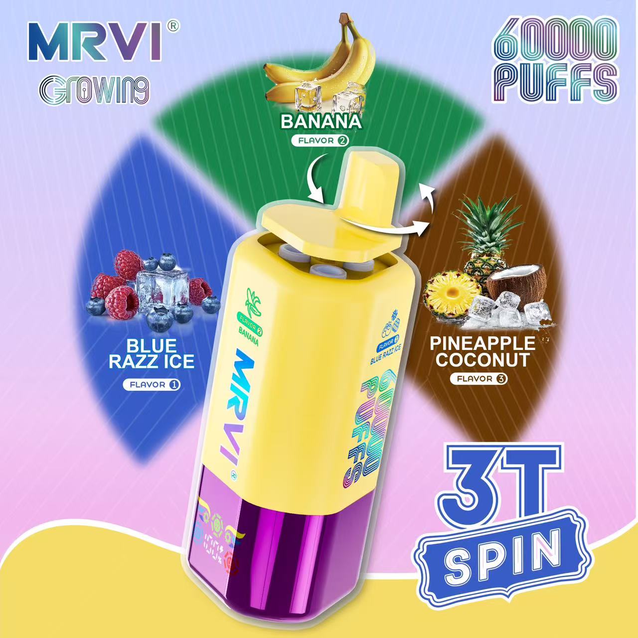 MRVI GROWING 60000 PUFFS With 3 in 1 Flavors ——10PCS/BOX (EU warehouse) Fast free shipping vs vapsolo vape - Image 7
