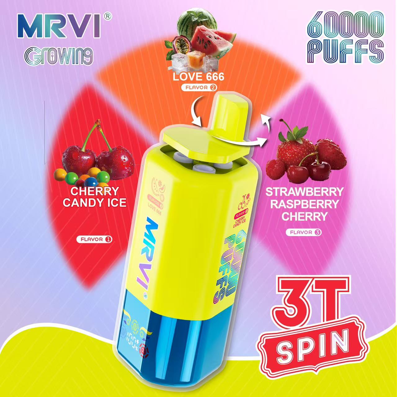MRVI GROWING 60000 PUFFS With 3 in 1 Flavors ——10PCS/BOX (EU warehouse) Fast free shipping vs vapsolo vape - Image 2
