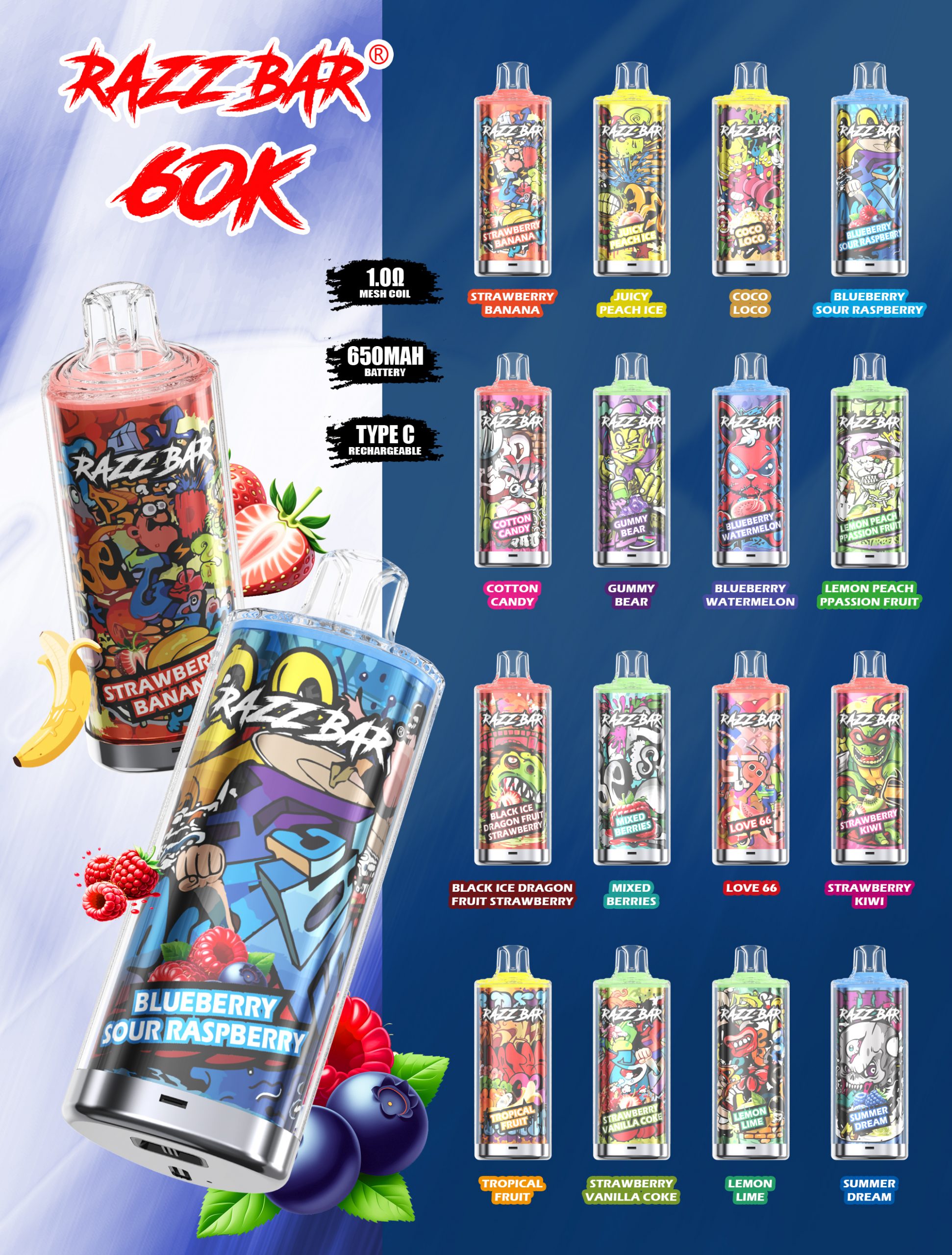 Razz Bar 60k puffs - Image 2